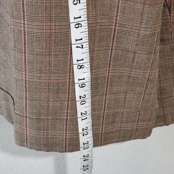 Lane Bryant Academia Pink Brown Plaid‎ wide leg capri Gaucho pants plus Size 26 - Picture 2 of 9